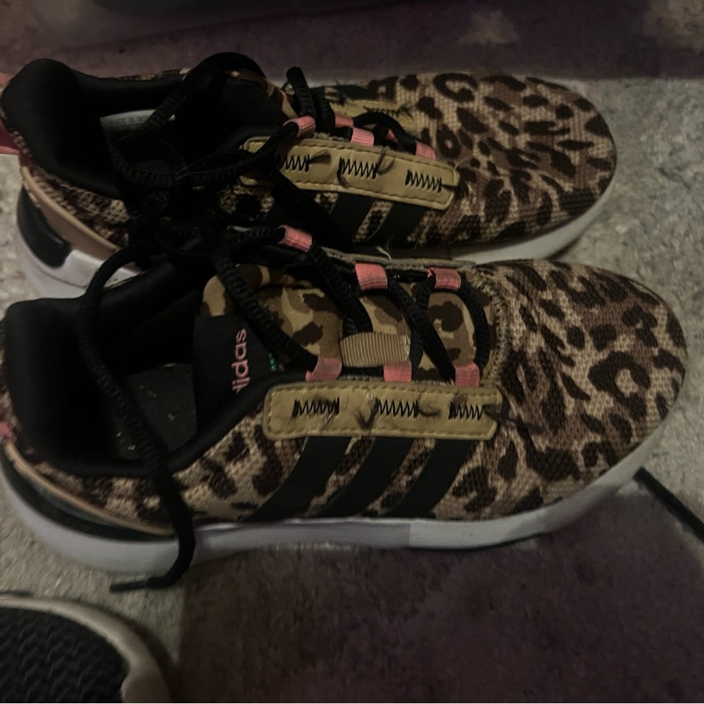 Adidas Kids Leopard Print Sneakers size 13